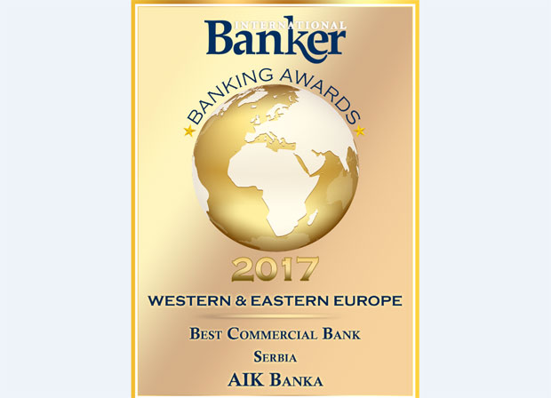 АИК Банка проглашена за најбољу комерцијалну банку у Србији